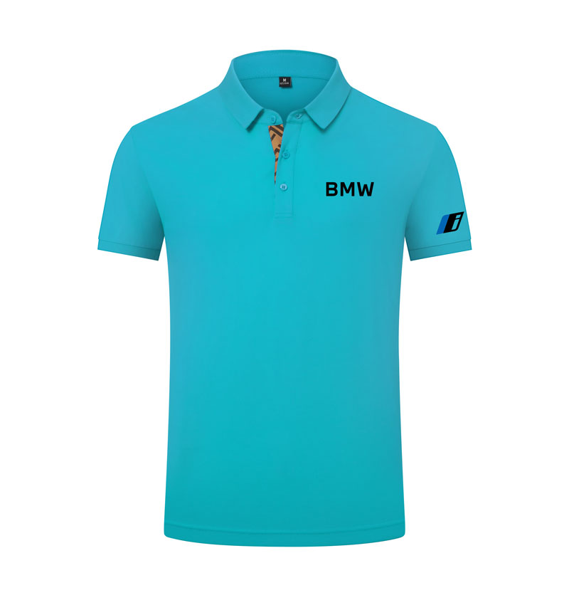 Polo BMW classique uni en coton piqué épais pour homme avec poignets cotelés